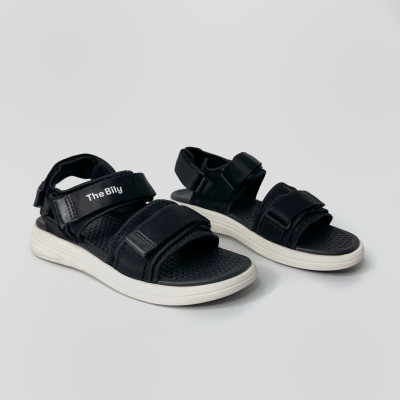Giày Sandal Nam Nữ Unisex The BiLy Quai Ngang Dây Dù Đế Phylon Siêu Êm Nhẹ Màu Đen-BL10