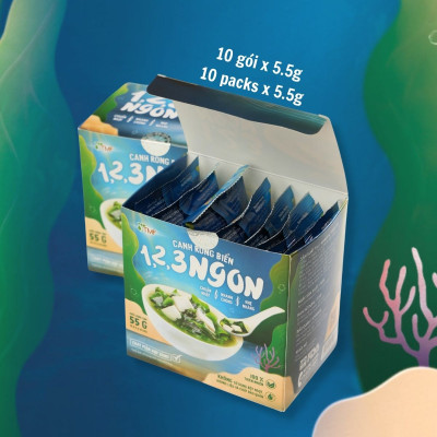 Canh rong biển ăn liền hộp 10 gói canh không bột ngọt nấu canh cho bé TÂM MINH FOODS