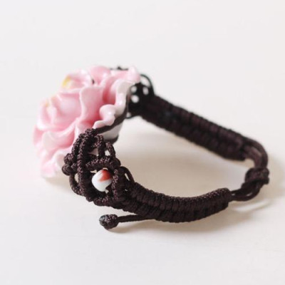 Vòng tay gốm thời trang 3D vintage hoa cát tường VGOM38