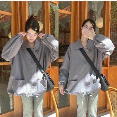 Áo khoác nữ dù mero form rộng cổ bẻ mẫu mới hàng bao chất-A2049