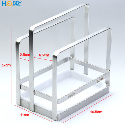 Kệ để thớt 2 ngăn inox 304 có khay hứng nước Hobby Home Decor TT07