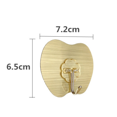 Set 4 móc dán tường NHÔM hình quả táo siêu dính, chịu lực tốt - giao màu ngẫu nhiên