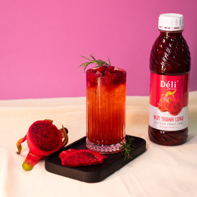 Mứt Thanh Long Pha Chế Déli - Chai 1L