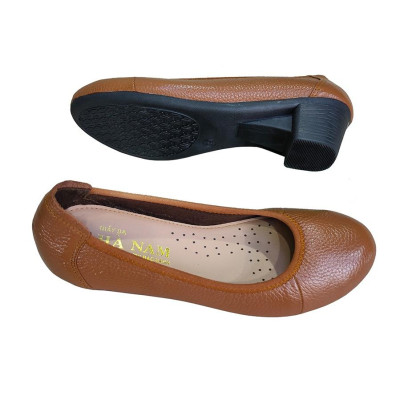 Giày Búp Bê Nữ Cao Gót HA NAM Da Bò Thật Thời Trang Cao Cấp 5cm GBBN2079