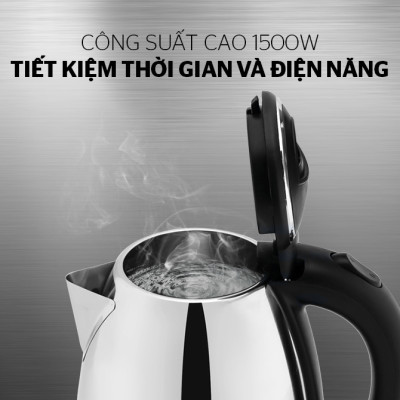 Ấm Siêu Tốc Inox 1.8L HTD1081 - Hàng Chính Hãng