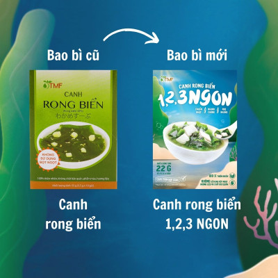 Canh rong biển ăn liền hộp 10 gói canh không bột ngọt nấu canh cho bé TÂM MINH FOODS
