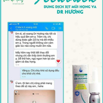 Xoang mũi dung dịch xịt mũi họng VA Dr Hương Thanh Mộc Hương 15ml