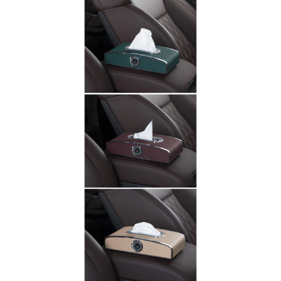 Hộp Đựng Khăn Giấy Trên ô Tô Có Đồng Hồ Và Bảng Số điện Thoại Cao Cấp (Kèm Video thực tế)