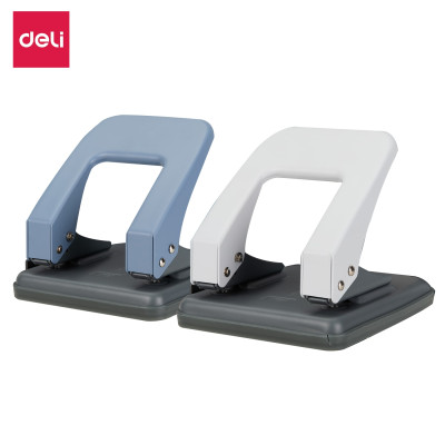 Máy Đục Lỗ 35 Tờ Deli, Xanh Dương, Ghi Xám - 1 Cái E0104