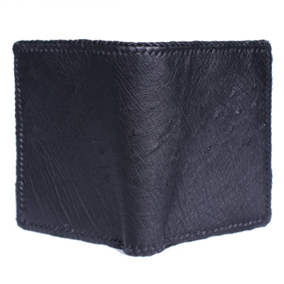 HJ2459-60-61-62 - Ví nam Huy Hoàng da đà điểu da bụng kiểu đứng đan viên màu đen, nâu đất, nâu đỏ, vàng bò