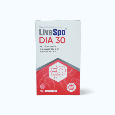 Dung dịch LIVESPO Dia 30 bổ sung men vi sinh hỗ trợ giảm tiêu chảy cấp, rối loạn tiêu hóa (10 ống)