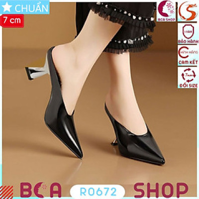 Giày Mules nữ cao gót 7 phân RO672 ROSATA tại BCASHOP thời thượng và tinh tế, mang lại vẻ đẹp thanh lịch và sang trọng