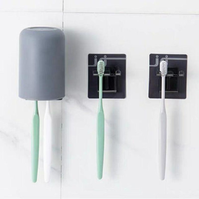 Cốc Đánh Răng Và Giá Treo Bàn Chải Đánh Răng Dán Tường Siêu Chắc, Sản Phẩm Tiện Lợi Cho Gia Đình, Cốc Bằng Nhựa Chắc Chắn. TakyHome 5216