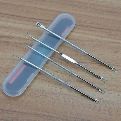 Bộ 4 Cây Nặn Mụn Lấy Mụn Đầu Đen Tại Nhà Chuyên Nghiệp Bằng Kim Loại Cao Cấp