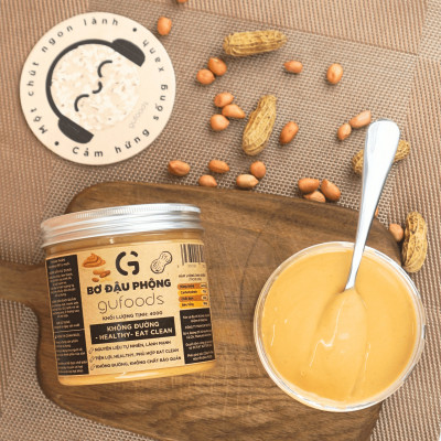 Bơ đậu phộng GUfoods - Không đường, Giàu protein thực vật, Lành mạnh, Eat clean, Healthy, Thuần chay