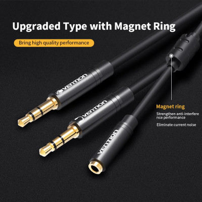 VENTION 3.5mm Audio Extension Cable 3.5 Jack AUX Female to Dual Male Earphone for Phone Headphone Speaker Tablet PC 0.3m