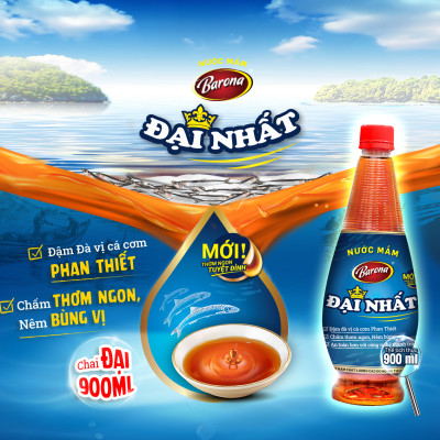 Combo 3 chai Nước Mắm Barona Đại Nhất 12 độ đạm - 200ml Tặng 100gr Bột ngọt]