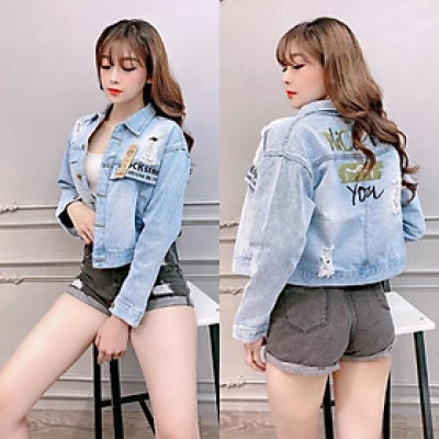 Áo khoát jean Thêu Chữ Nice To You siêu hot rất hot-A3131