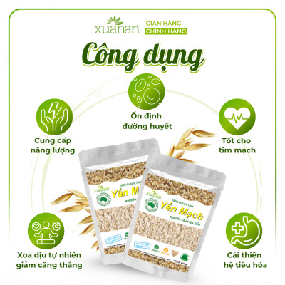 Yến Mạch Nguyên Chất Ăn Liền Xuân An [ko đường] Túi 400G(Tặng Kèm 1 Túi Yến Mạch 150G)