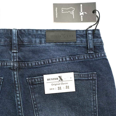 Quần Short Jeans Nam Cao Cấp HUNTER X-RAYS Form  Slimfit Thun Màu Xanh Nam Tính S61