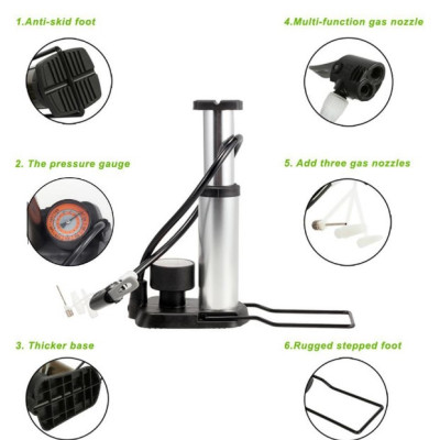 Bơm hơi mini dùng chân cho xe máy, xe đạp, xe hơi đa năng - Henrysa