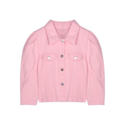 Áo khoác denim nữ tay bồng tiểu thư