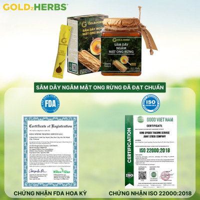 Sâm dây ngâm mật ong rừng GoldzHerbs, 100% mật ong nguyên chất – Hũ 300g/ Hộp 15 gói
