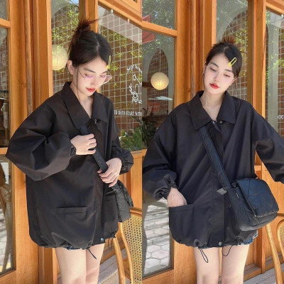 Áo khoác nữ dù mero form rộng cổ bẻ mẫu mới hàng bao chất-A2049