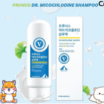 SỮA TẮM TRỊ NẤM VÀ VIÊM DA CHO CHÓ MÈO PRUNUS DR. MICOCHLODINE SHAMPOO 200ml