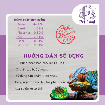 Thức ăn bò sát Tắc Kè Hoa - Chameleon food - Tiêu hóa tốt, Lên màu đẹp, tăng đề kháng - hộp 68g