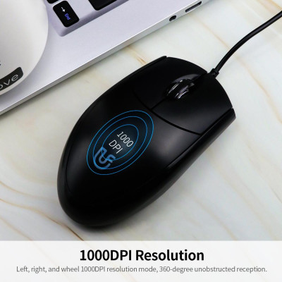Chuột uFound U-63 có dây hỗ trợ USB 1000DP cho văn phòng gia đình