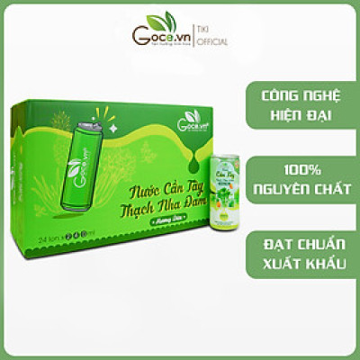 1 Thùng (24 Lon) - Nước cần tây thạch nha đam hương dứa Goce - 240ml