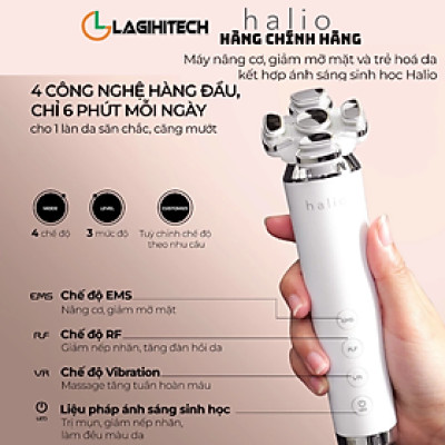 Máy Nâng Cơ Mặt & Trẻ Hoá Da kết hợp Ánh Sáng Sinh Học Halio RevitaWave Skin Rejuvenator - Hàng Chính Hãng