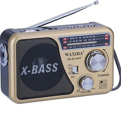Đài Radio FM WAXIBA XB-521URT  Đài FM 521 Có Hỗ Trợ Thẻ Nhớ TF Và USB Có Đèn Pin . Bảo Hành Lên Đến 6Tháng-Hàng Chính Hãng