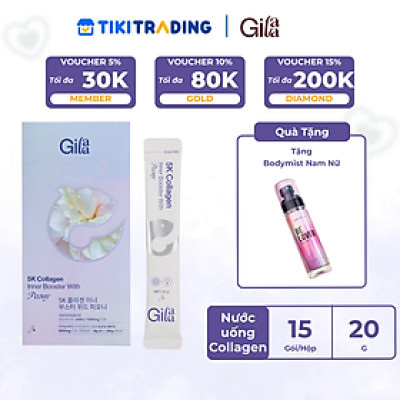 NƯỚC UỐNG COLLAGEN GILAA SIÊU PHÂN TỬ 300DA GILAA KẾT HỢP PEONY TRẺ HÓA CÂN BẰNG NỘI TIẾT (20g x 15 gói)