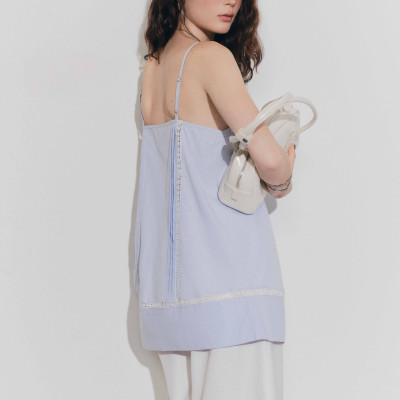 DOTTIE - Áo hai dây phối ren - Xanh biển - T1134