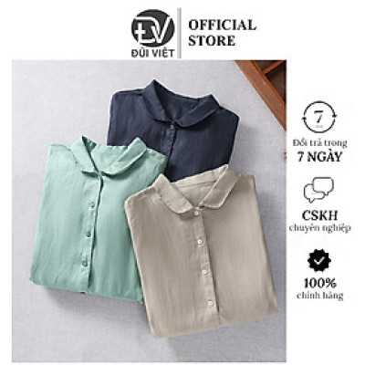 Đầm Linen Nữ Form Suông Cổ Sen, có dây buộc eo, thoáng mát Da216