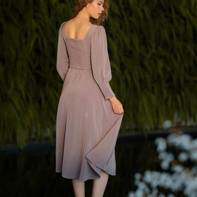 Chân váy chữ A xoè midi dài qua gối Vĩ Dạ SKI039 thời trang thiết kế Hity