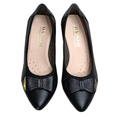 Giày Nữ Búp Bê Đế Xuồng HÀ NAM Da Bò Thật Thời Trang cao 5cm GBBN2042