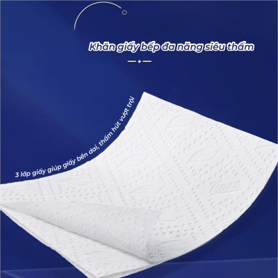 [MUA 2 LỐC TẶNG 2 GÓI KHĂN ƯỚT + 1 GIÁ ĐỠ] Khăn Giấy Lau Bếp Dạng Gói Rút Tempo Siêu Thấm Hút, Bền Dai, Thương Hiệu Đức