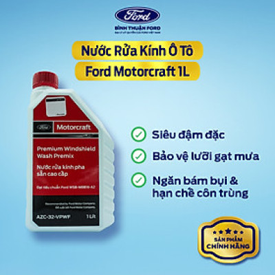 Nước Rửa Kính Ô Tô Pha Sẵn 1L - Ford Motorcraft Chính Hãng | Sạch Bụi Bẩn, Dầu Mỡ, Hương Thơm Nhẹ, An Toàn Cho Kính & Lưỡi Gạt Mưa