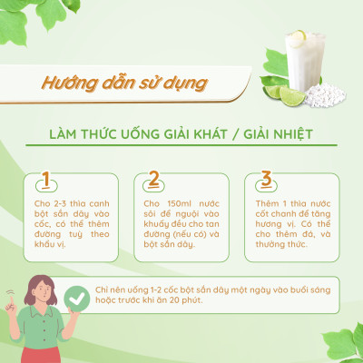 Bột sắn dây nguyên chất 500g TÂM MINH FOODS làm mát thanh lọc cơ thể