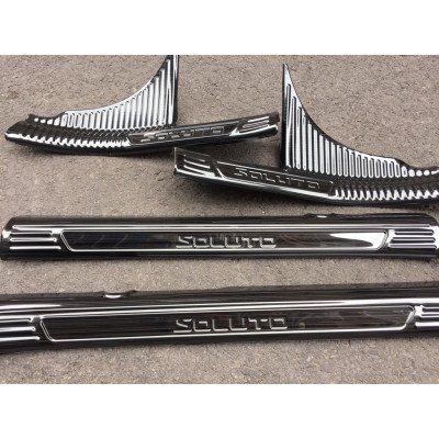 Ốp Bậc Cửa Dành Cho Xe Kia Soluto 2018 2019 2020 - mẫu titan