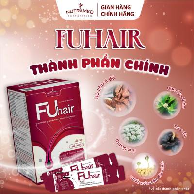 Gói uống Fuhair hỗ trợ bổ huyết, đen tóc, đẹp da cho phái đẹp (20 gói) - Nutramed