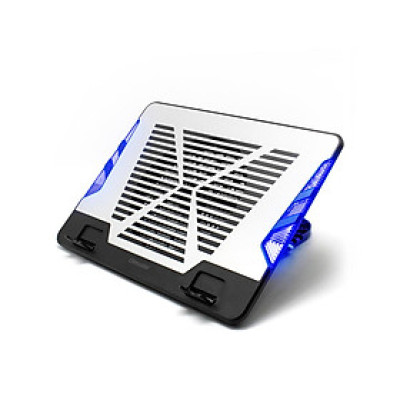 Giá đỡ máy tính xách tay thông gió Bảng tản nhiệt bằng nhôm với ánh sáng xanh lam (Bạc) Oimaster