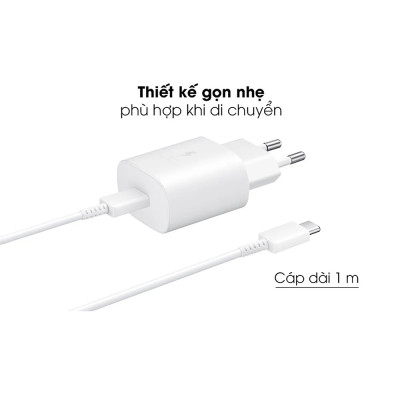 Bộ dây & củ sạc nhanh Samsung 45W Type-C cho Galaxy Note10 Plus, S20 Ultra và các dòng điện thoại khác – Hàng Chính hãng