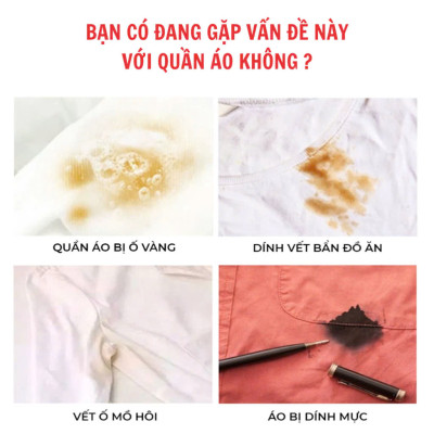 Bột Tẩy Vết Mốc, Ố Vàng Không Bay Màu - Tẩy Trắng Quần Áo Hiệu Quả, An Toàn Cho Bé - HÀNG CHÍNH HÃNG MINIIN