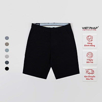 Quần Short Kaki Nam VIỆT PHÁP Form Basic Chất liệu Cotton mềm mịn hút mồ hôi tốt 15501