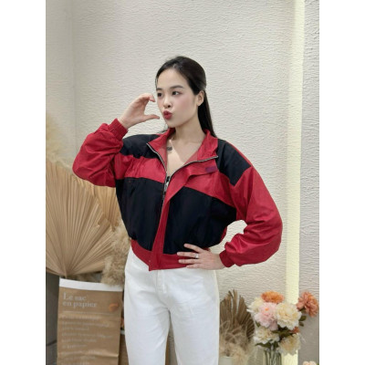 [LZ] Áo khoác da lộn nữ da lộn 2 lớp phối màu đẹp siêu chất-A2156