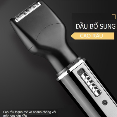 Máy tỉa lông mũi, râu, lông mày đa năng 4 in 1 - Dùng pin sạc tiện lợi – Sắt không gỉ, Chống nước, Cắt tóc, cạo râu, tỉa lông mũi và tỉa lông mày